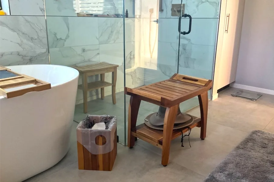 Safety and Elegance Combined Benefits of Teak Shower Chair jpg